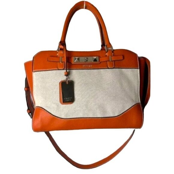 Guess Orange Satchel Top Handle Purse - Picture 1 of 16
